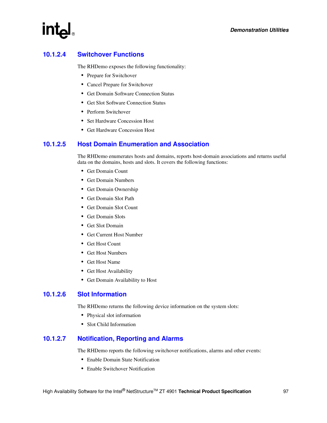 Intel ZT 4901 manual Switchover Functions, Host Domain Enumeration and Association, Slot Information 