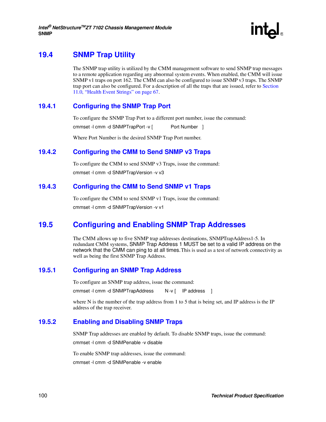 Intel ZT 7102 manual Snmp Trap Utility, Configuring and Enabling Snmp Trap Addresses 