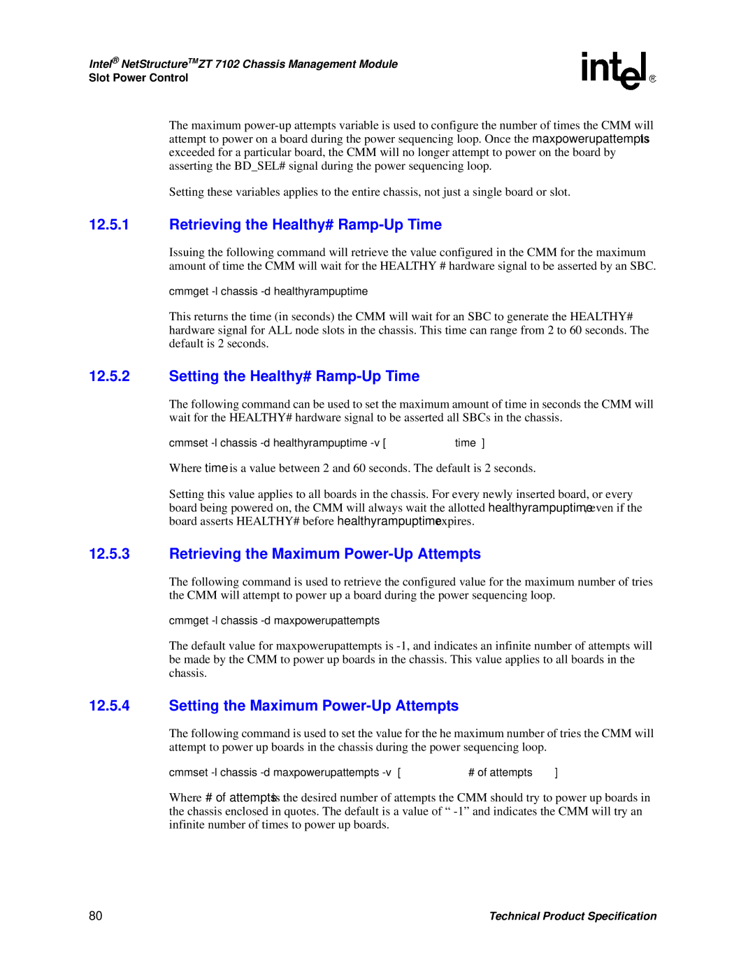 Intel ZT 7102 manual Retrieving the Healthy# Ramp-Up Time, Setting the Healthy# Ramp-Up Time 