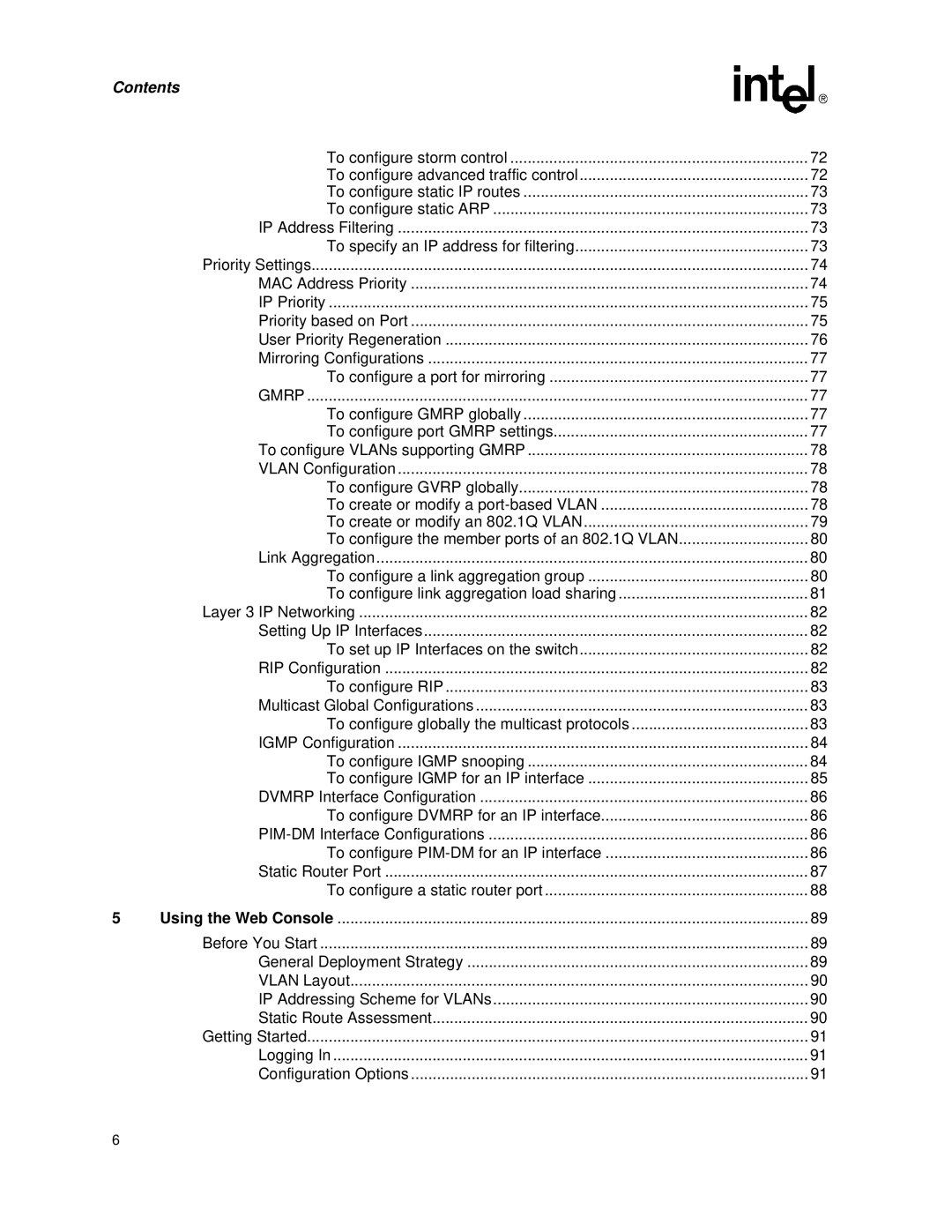 Intel ZT 8101 10/100 user manual Using the Web Console 