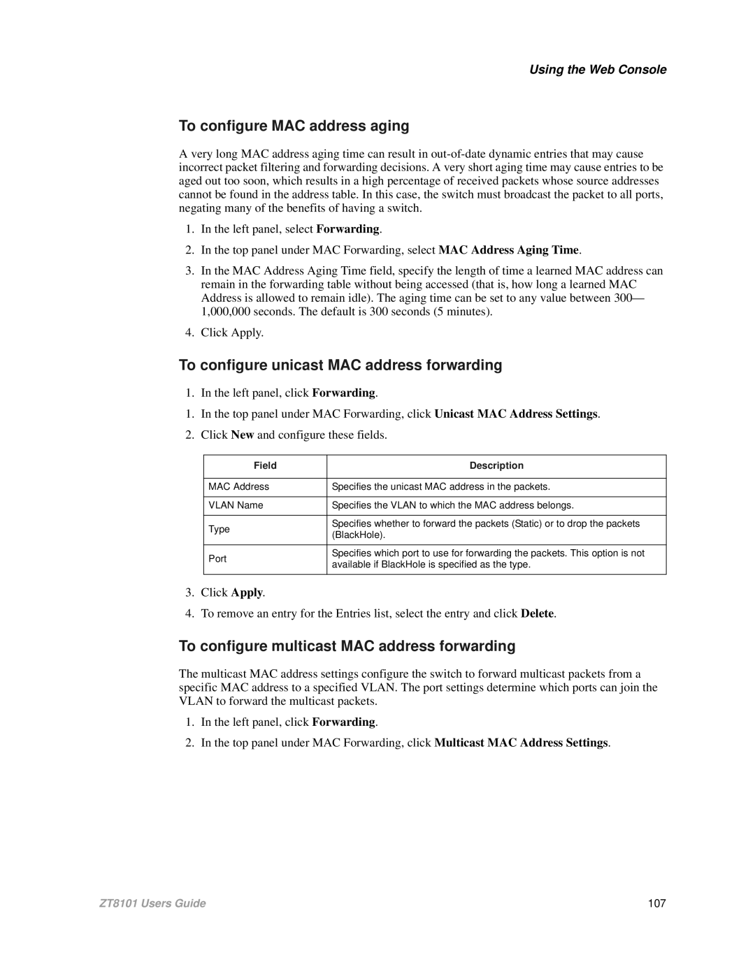 Intel user manual ZT8101 Users Guide 107 