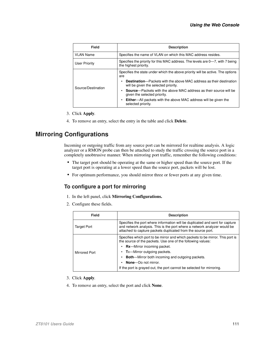 Intel user manual ZT8101 Users Guide 111 