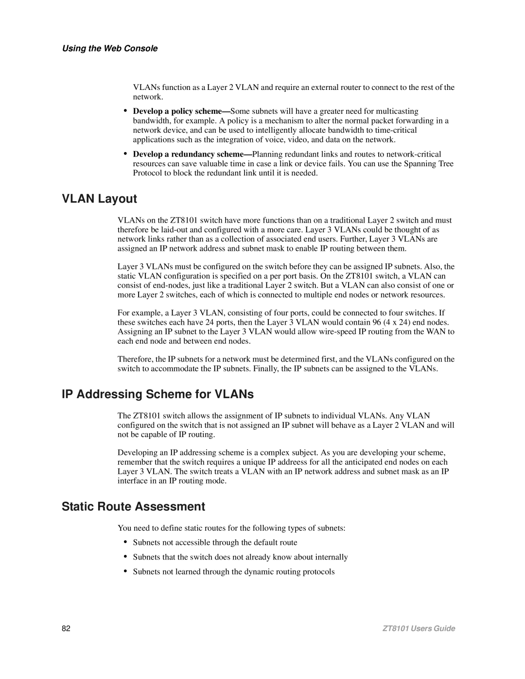 Intel ZT8101 user manual Using the Web Console 