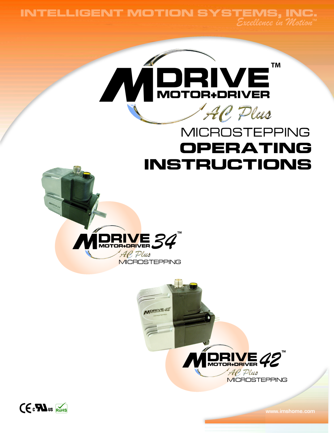 Intelligent Motion Systems MDrive34AC manual Excellence in MotionTM, 34 TM, 42TM, Operating Instructions, mICROSTEPPING 