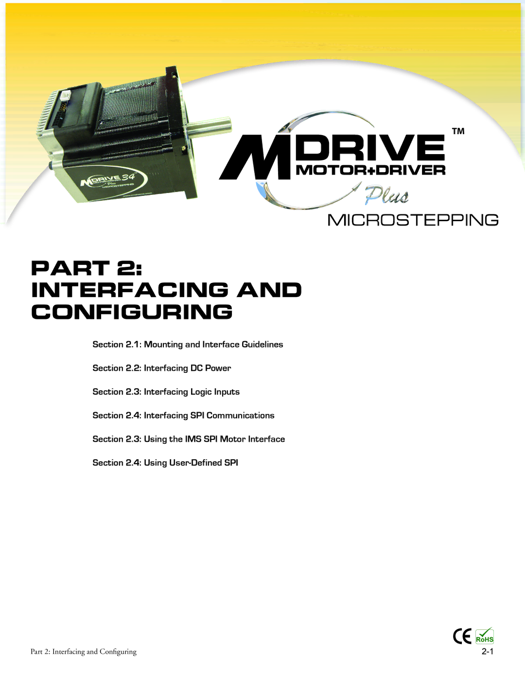 Intelligent Motion Systems MDrive34Plus manual Part Interfacing Configuring 