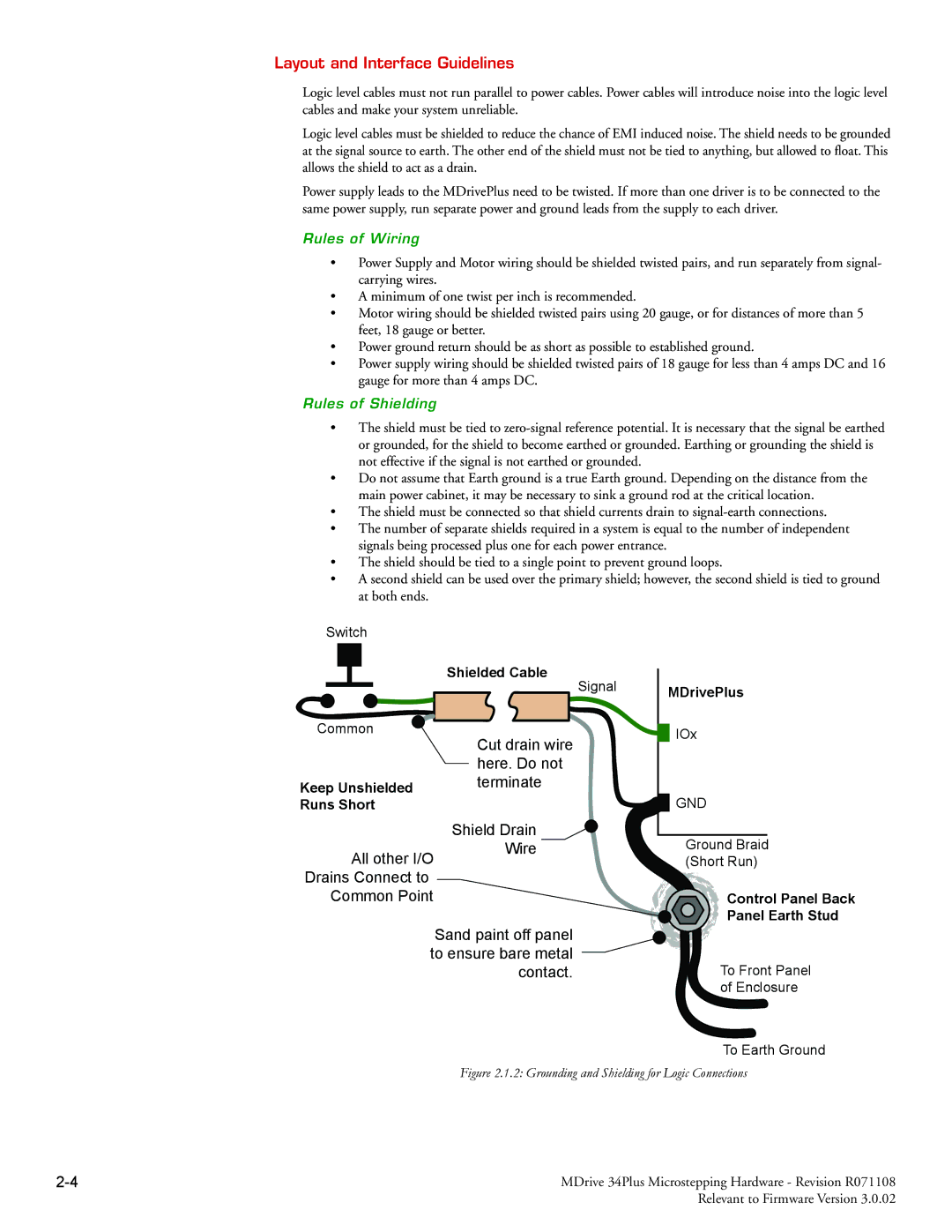 Intelligent Motion Systems MDrive34Plus manual Layout and Interface Guidelines, Rules of Wiring, Rules of Shielding 