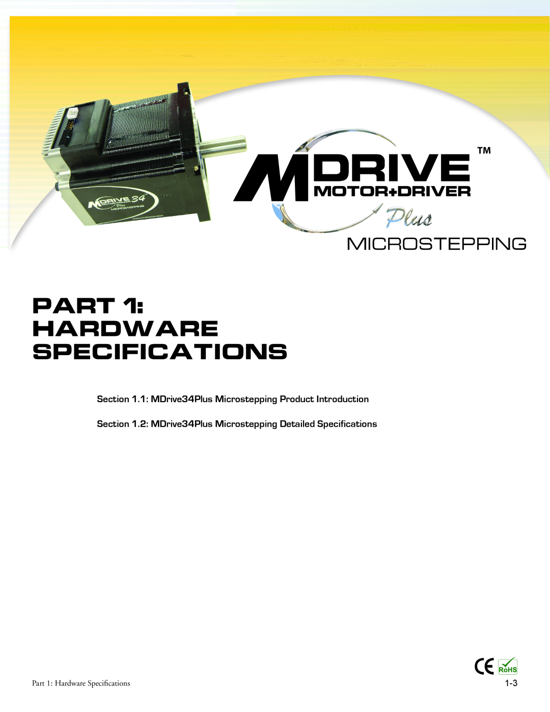 Intelligent Motion Systems MDrive34Plus manual Part Hardware Specifications, Microstepping 