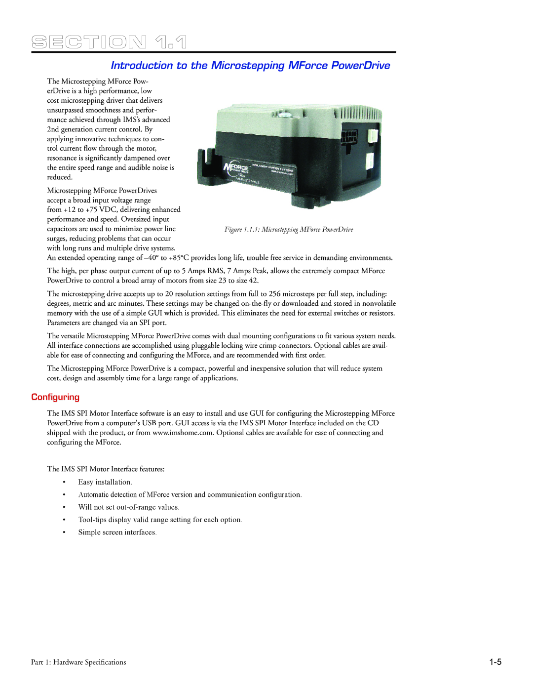 Intelligent Motion Systems MForce Series Microstepping PowerDrive Introduction to the Microstepping MForce PowerDrive 