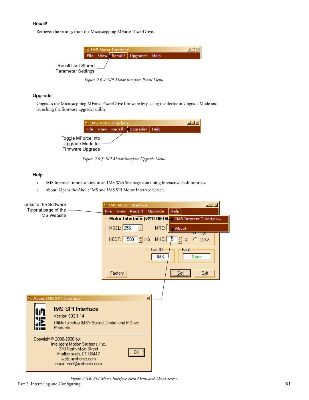 Intelligent Motion Systems Motion Detector operating instructions Recall, Upgrade, Help 