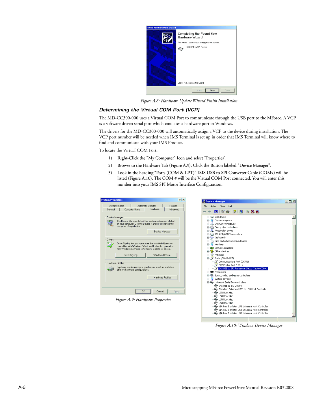 Intelligent Motion Systems Motion Detector operating instructions Determining the Virtual COM Port VCP 