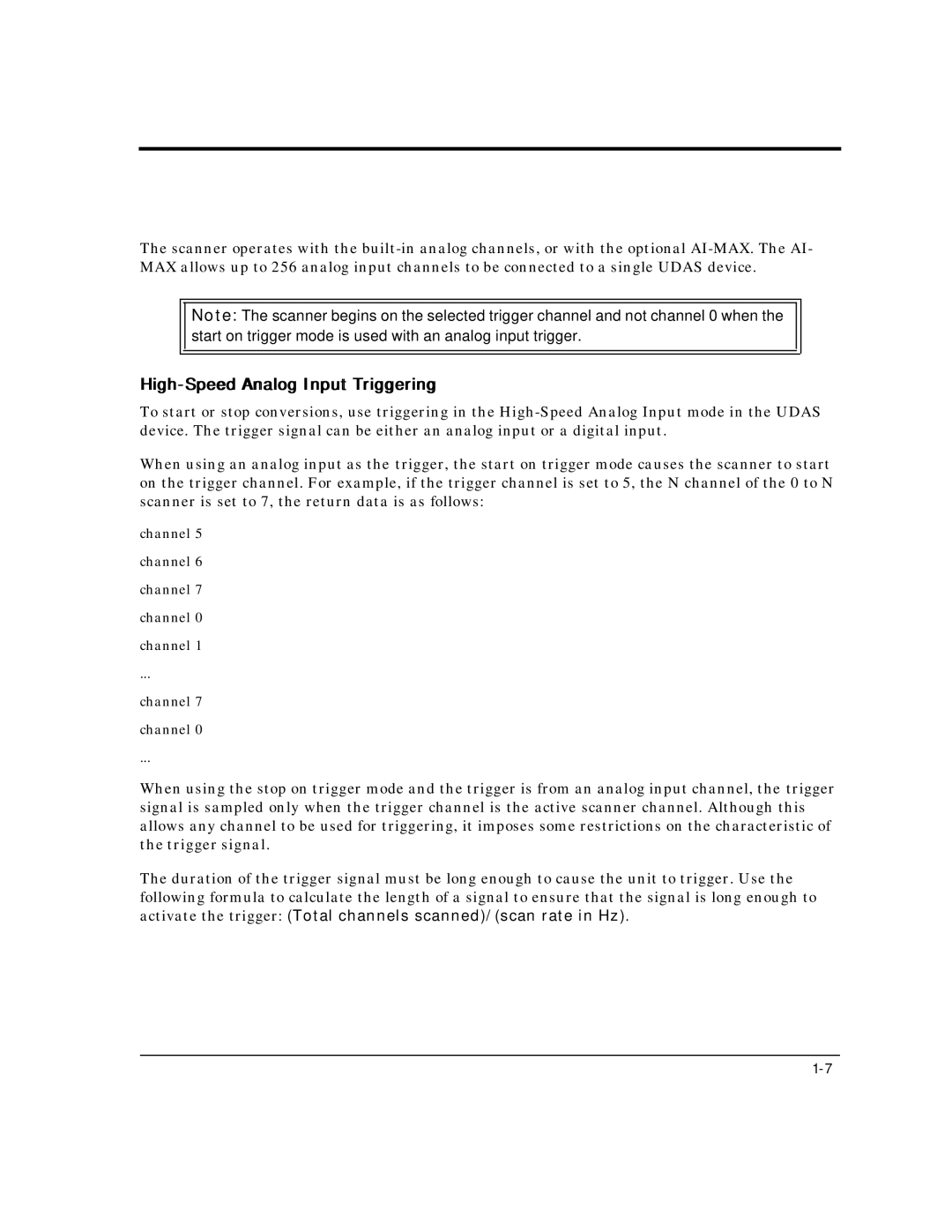 Intelligent Motion Systems UDAS-1001E user manual High-Speed Analog Input Triggering 