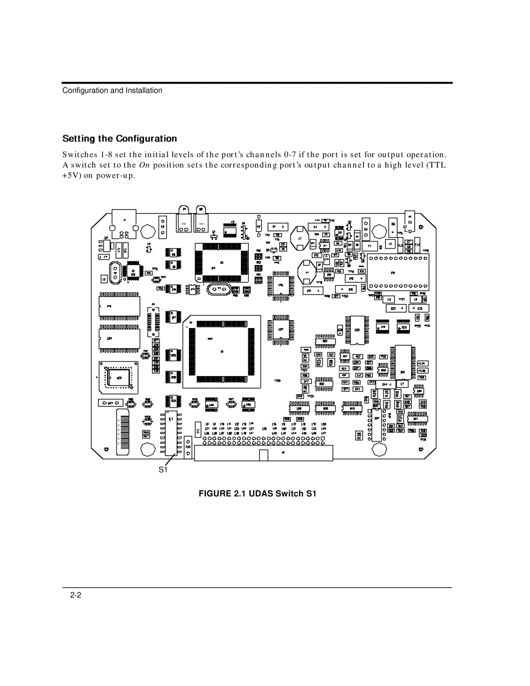 Intelligent Motion Systems UDAS-1001E user manual Setting the Configuration, Udas Switch S1 