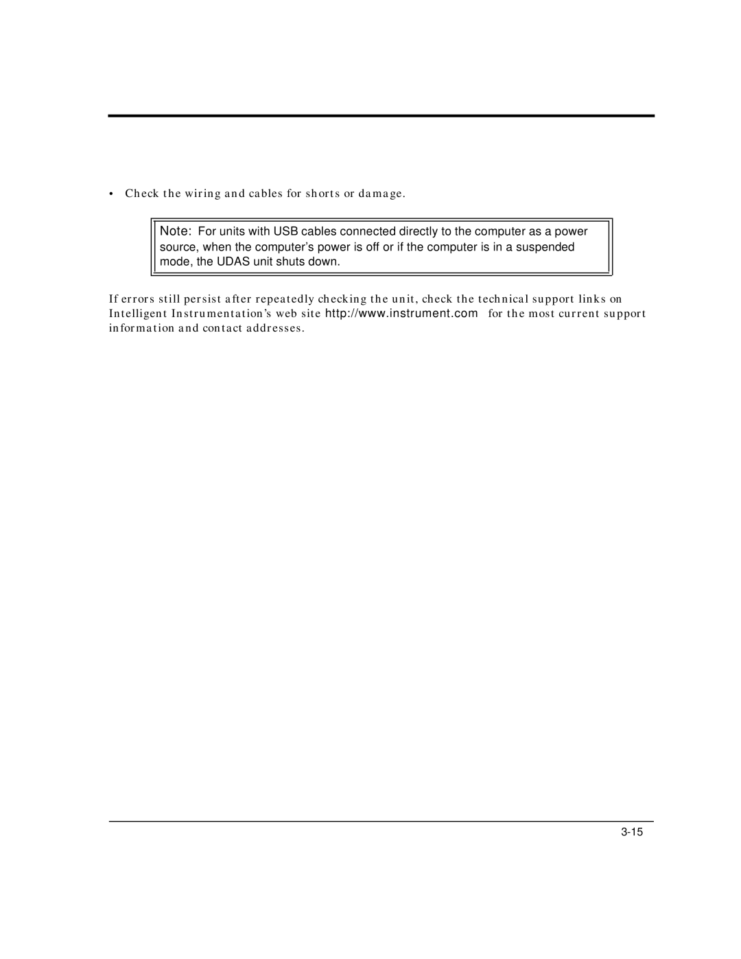 Intelligent Motion Systems UDAS-1001E user manual Check the wiring and cables for shorts or damage 