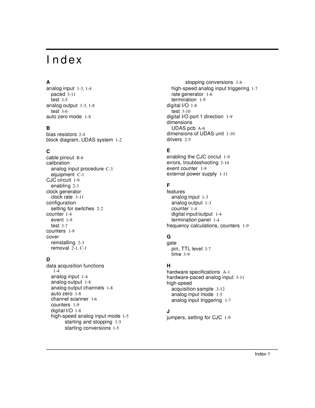 Intelligent Motion Systems UDAS-1001E user manual Index 