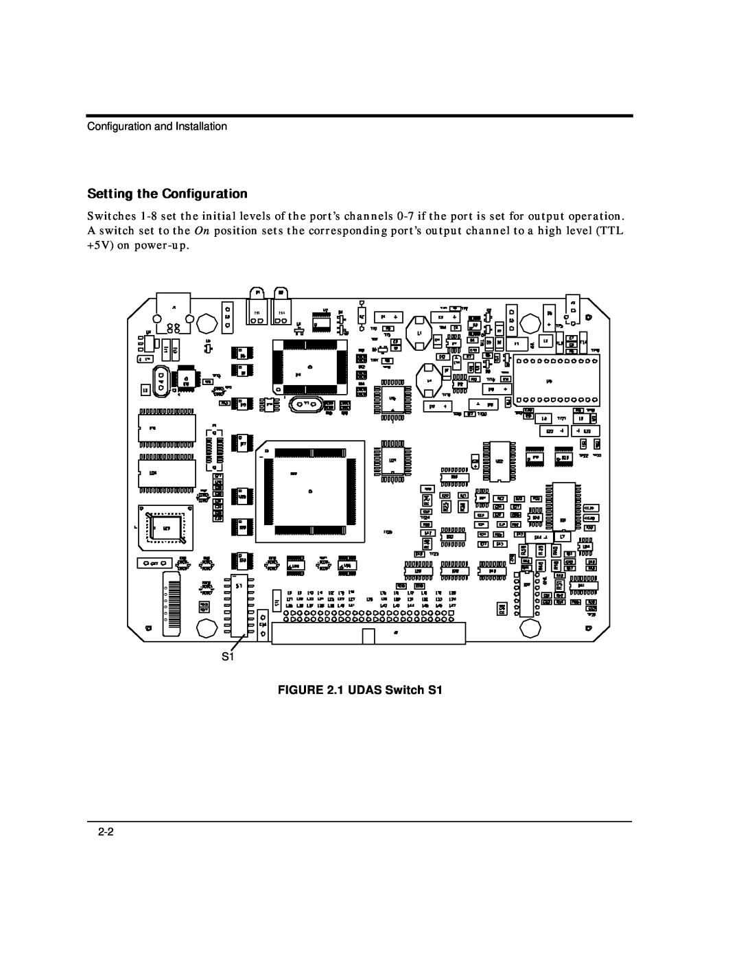 Intelligent Motion Systems UDAS-1001E user manual Setting the Configuration, 1 UDAS Switch S1 
