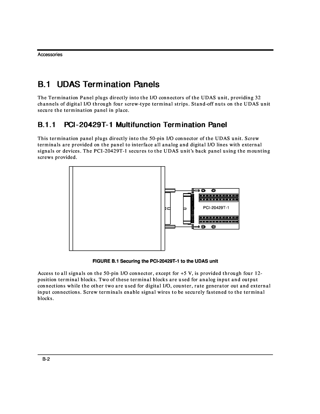 Intelligent Motion Systems UDAS-1001E B.1 UDAS Termination Panels, B.1.1 PCI-20429T-1 Multifunction Termination Panel 