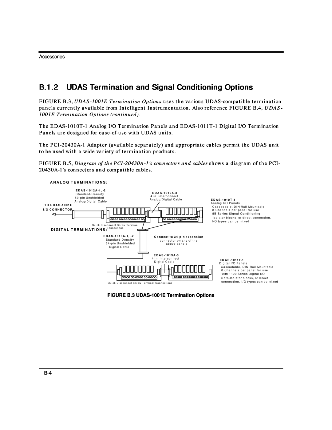 Intelligent Motion Systems UDAS-1001E user manual B.1.2 UDAS Termination and Signal Conditioning Options 