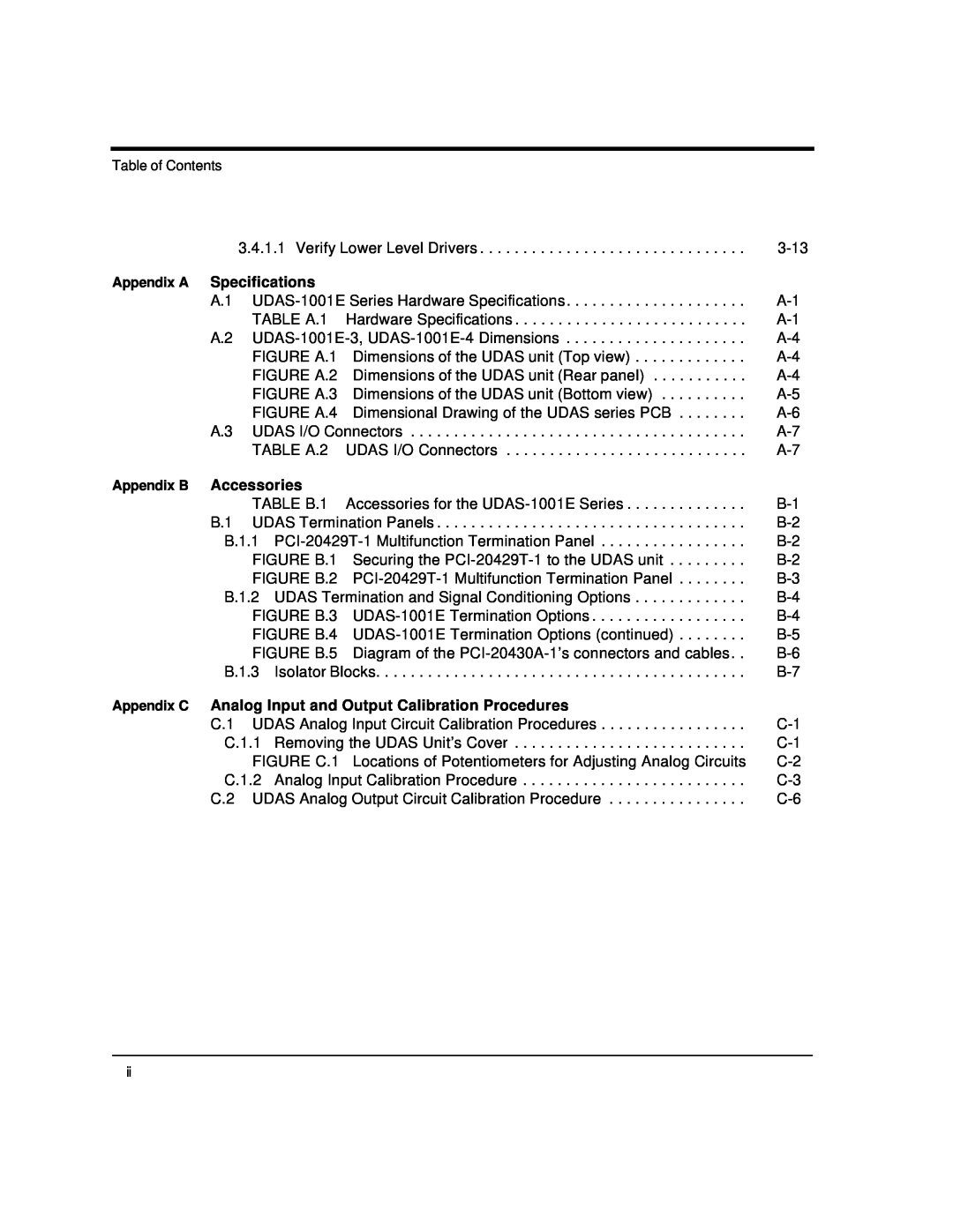 Intelligent Motion Systems UDAS-1001E user manual Specifications, Accessories, Appendix A, Appendix B 