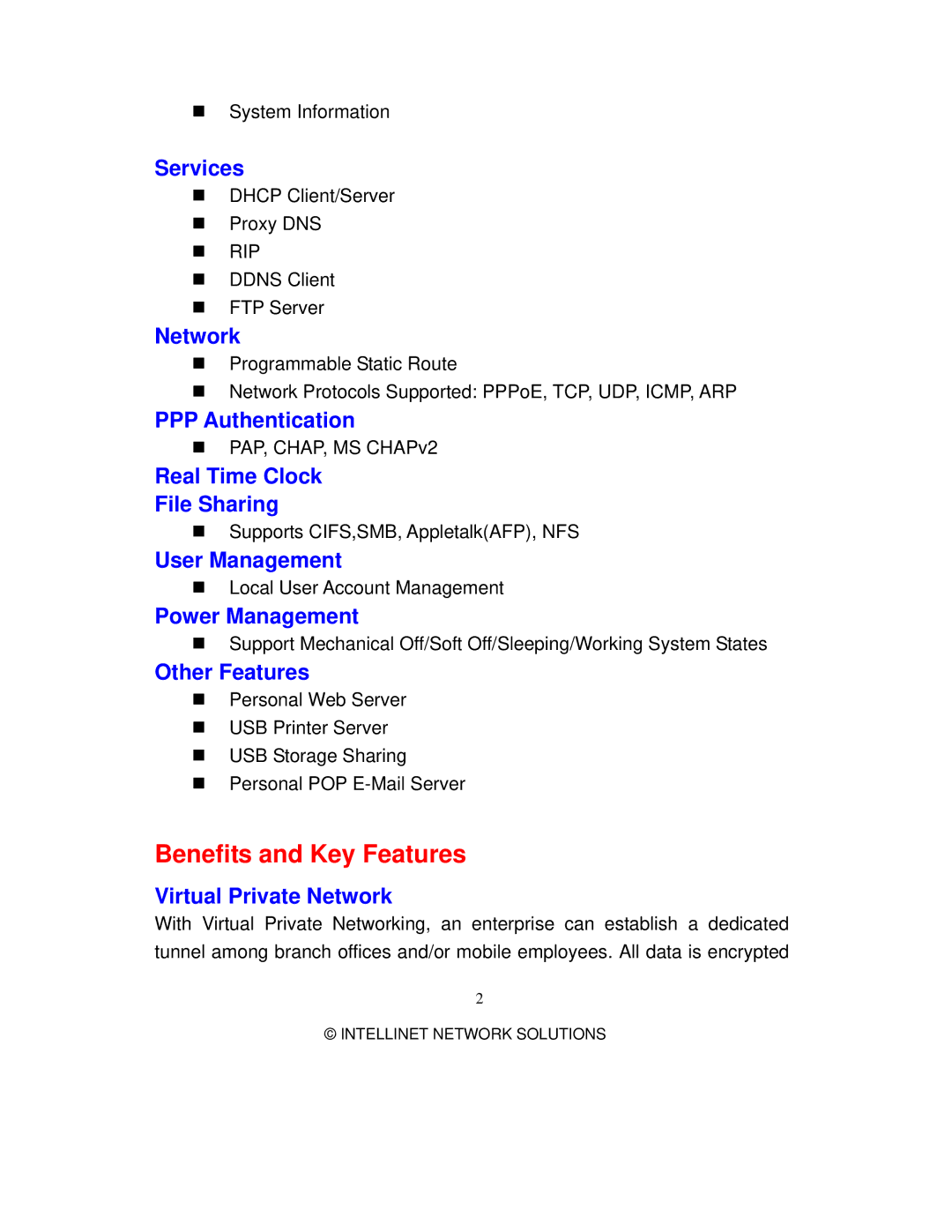 Intellinet Network Solutions 501705 manual Benefits and Key Features 