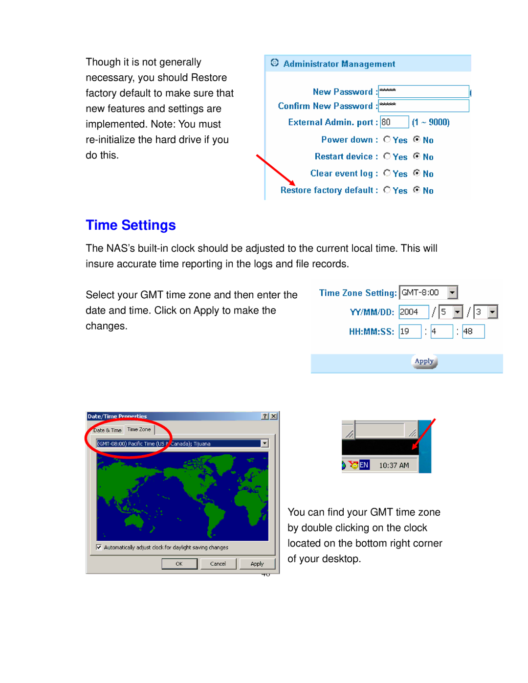 Intellinet Network Solutions 501705 manual Time Settings 