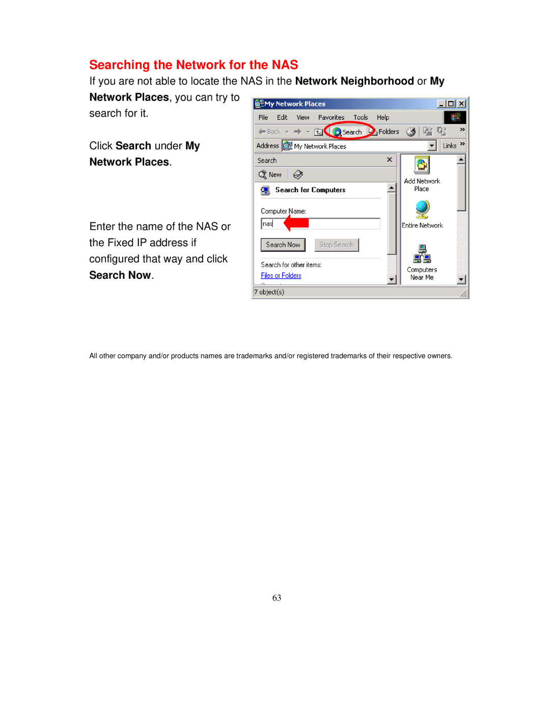 Intellinet Network Solutions 501705 manual Searching the Network for the NAS 