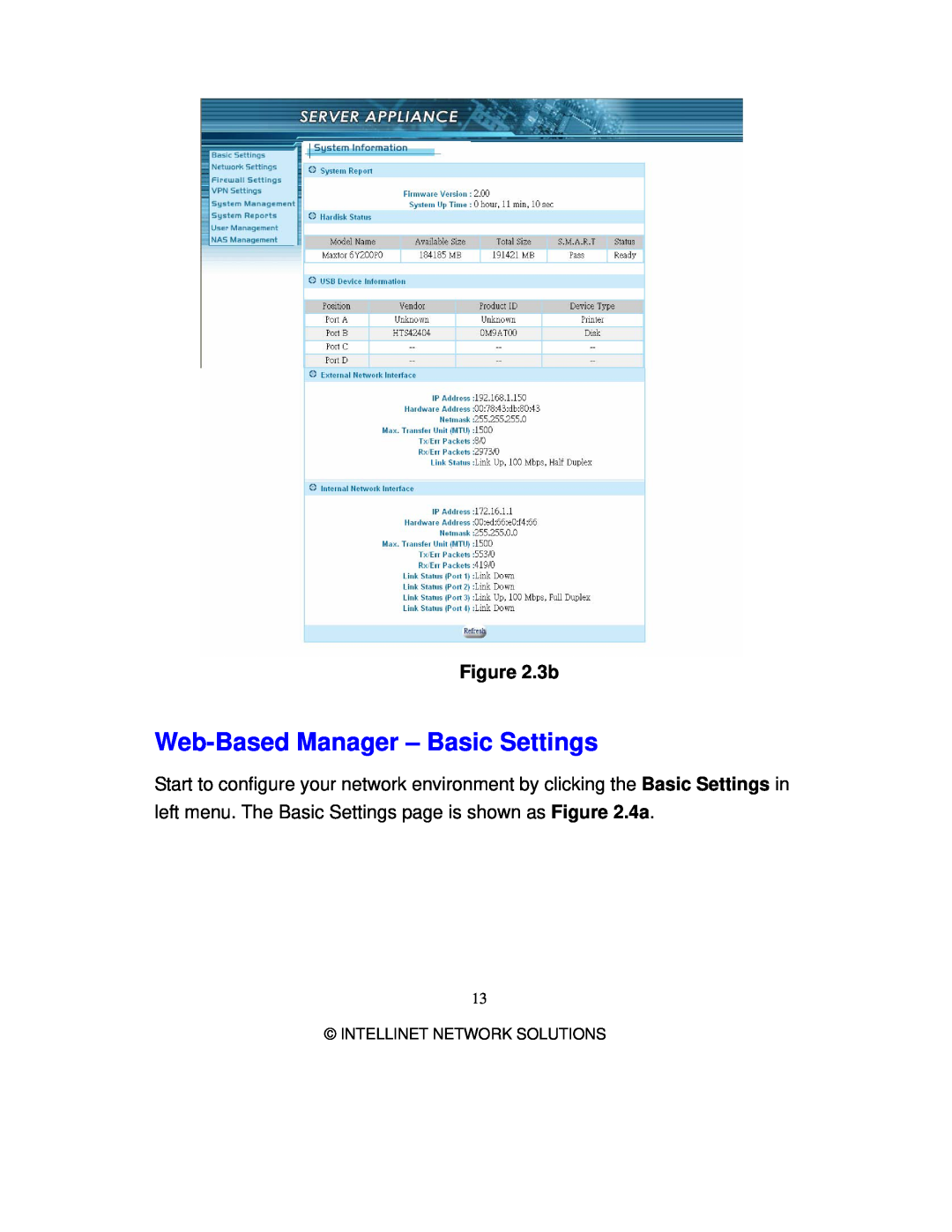 Intellinet Network Solutions 501705 manual Web-Based Manager - Basic Settings, 3b, Intellinet Network Solutions 