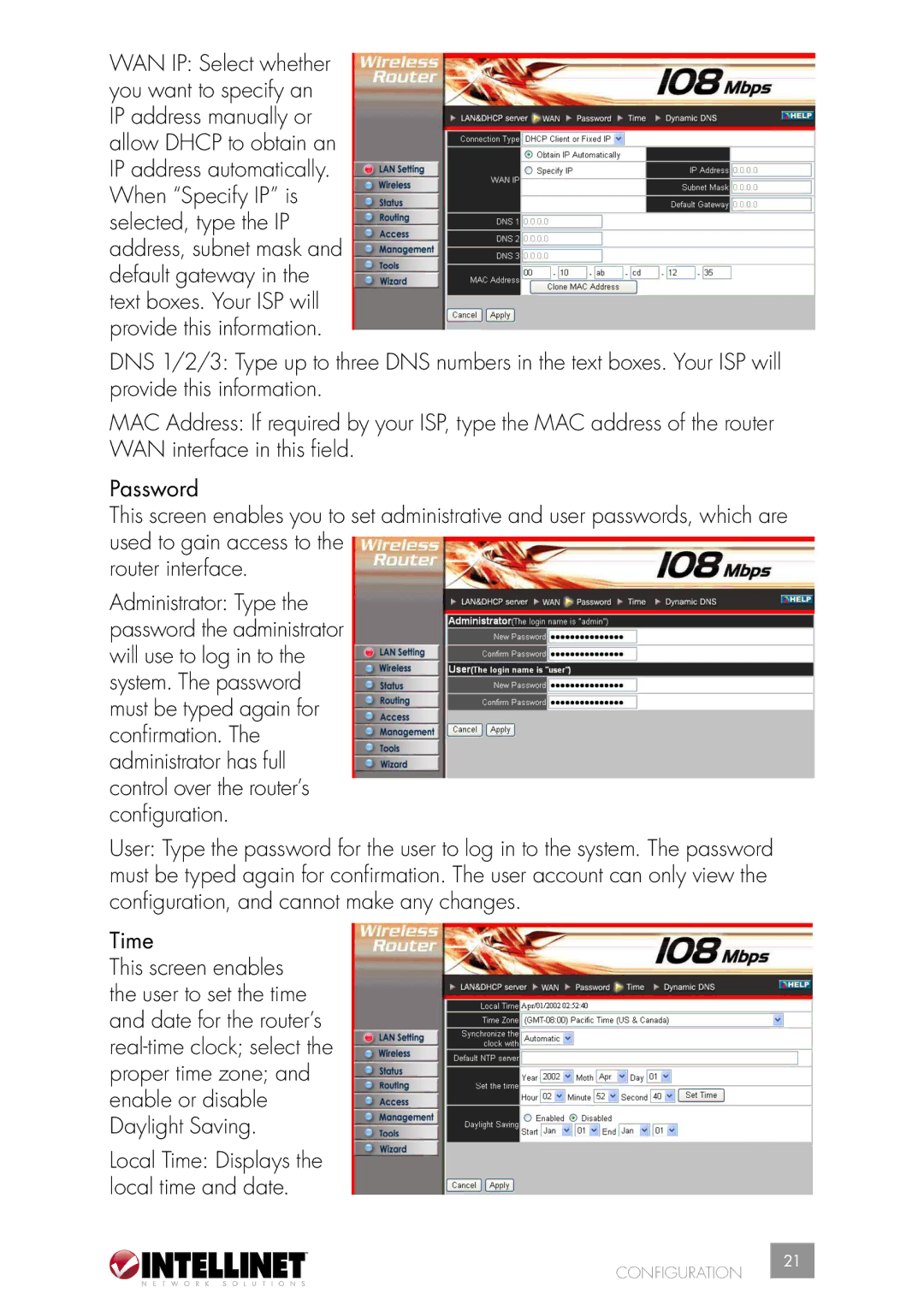 Intellinet Network Solutions 502566 manual Local Time Displays the local time and date 