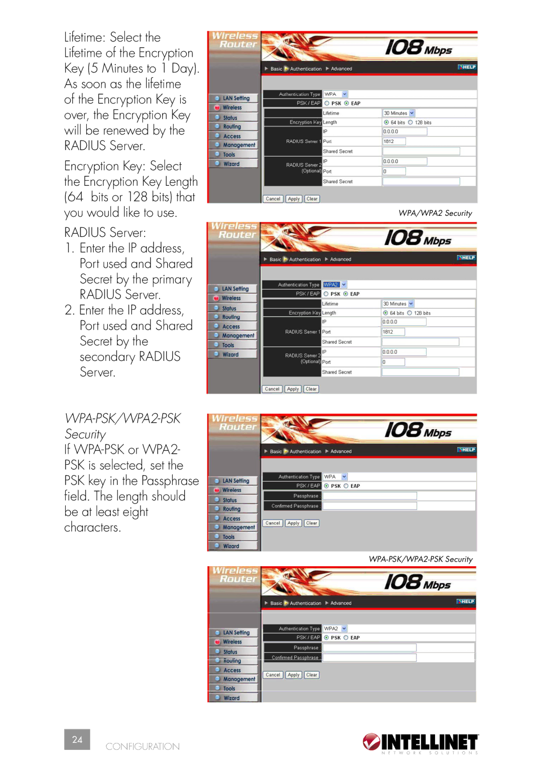 Intellinet Network Solutions 502566 manual Radius Server 