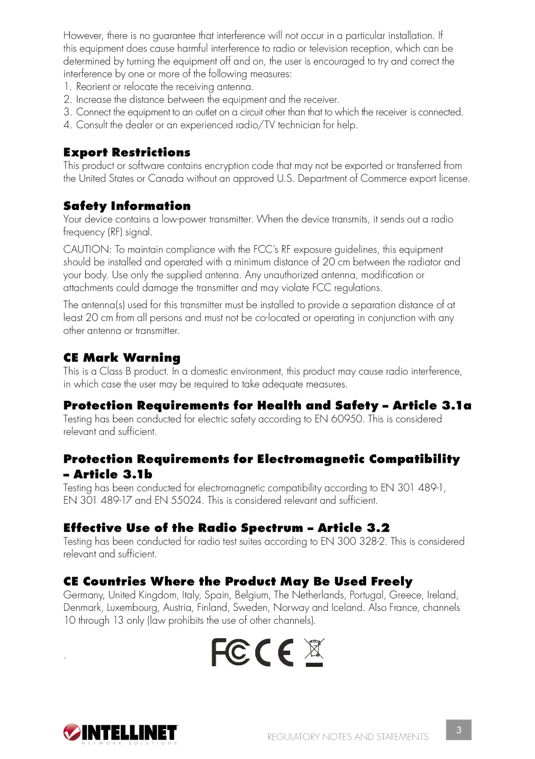 Intellinet Network Solutions 502566 manual Export Restrictions 