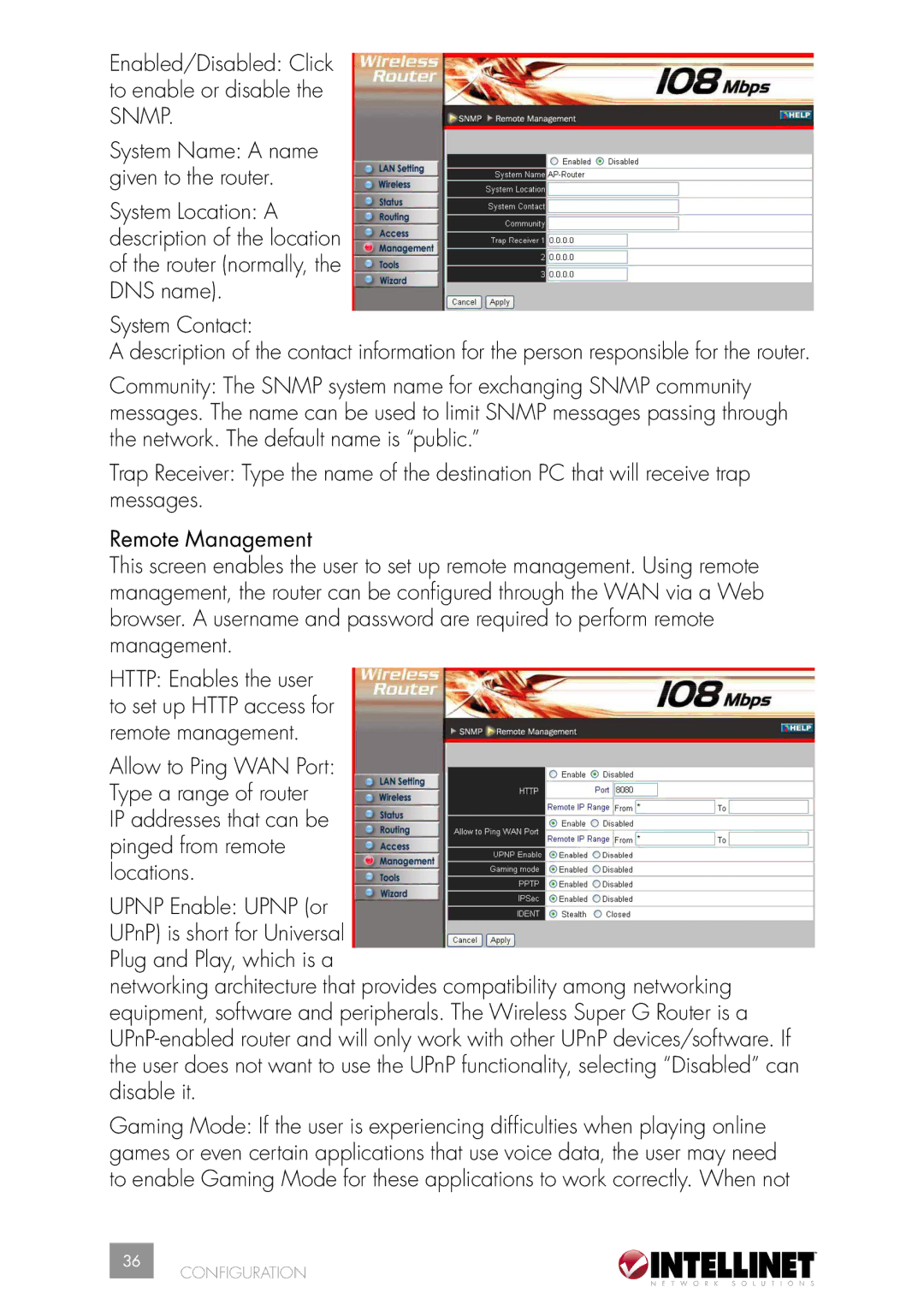 Intellinet Network Solutions 502566 manual Enabled/Disabled Click to enable or disable the Snmp 