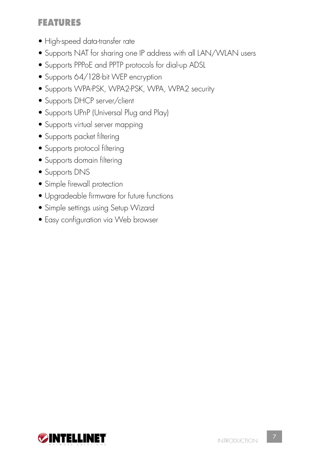 Intellinet Network Solutions 502566 manual Features 