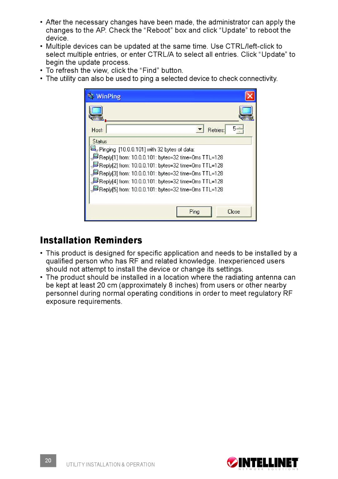 Intellinet Network Solutions 503679 user manual Installation Reminders 