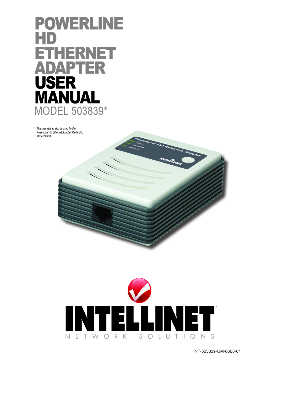 Intellinet Network Solutions 503839 user manual PowerLine 