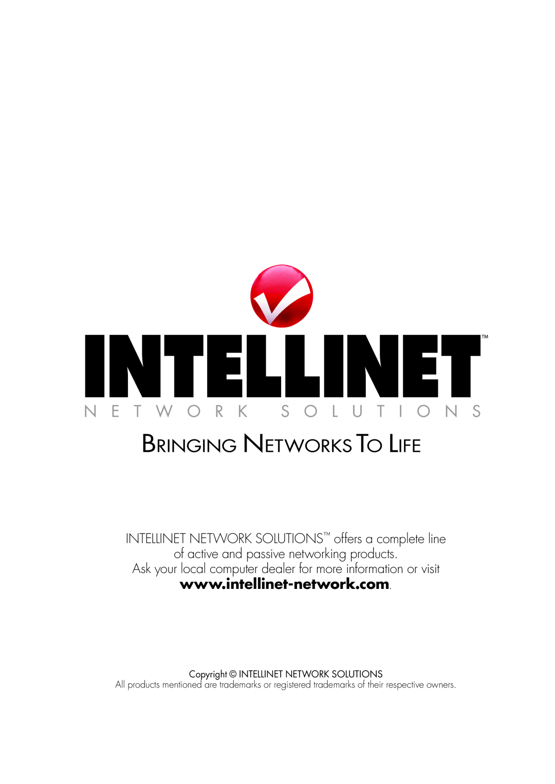 Intellinet Network Solutions 503839 user manual INTELLINET NETWORK SOLUTIONS offers a complete line 