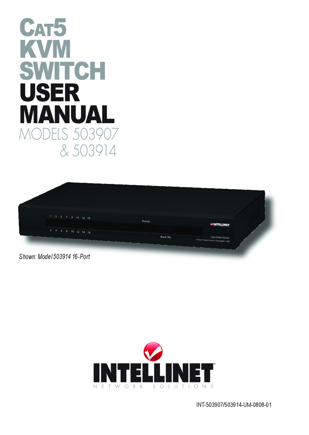 Intellinet Network Solutions user manual Models 503907, Shown Model 503914 16-Port, INT-503907/503914-UM-0808-01 