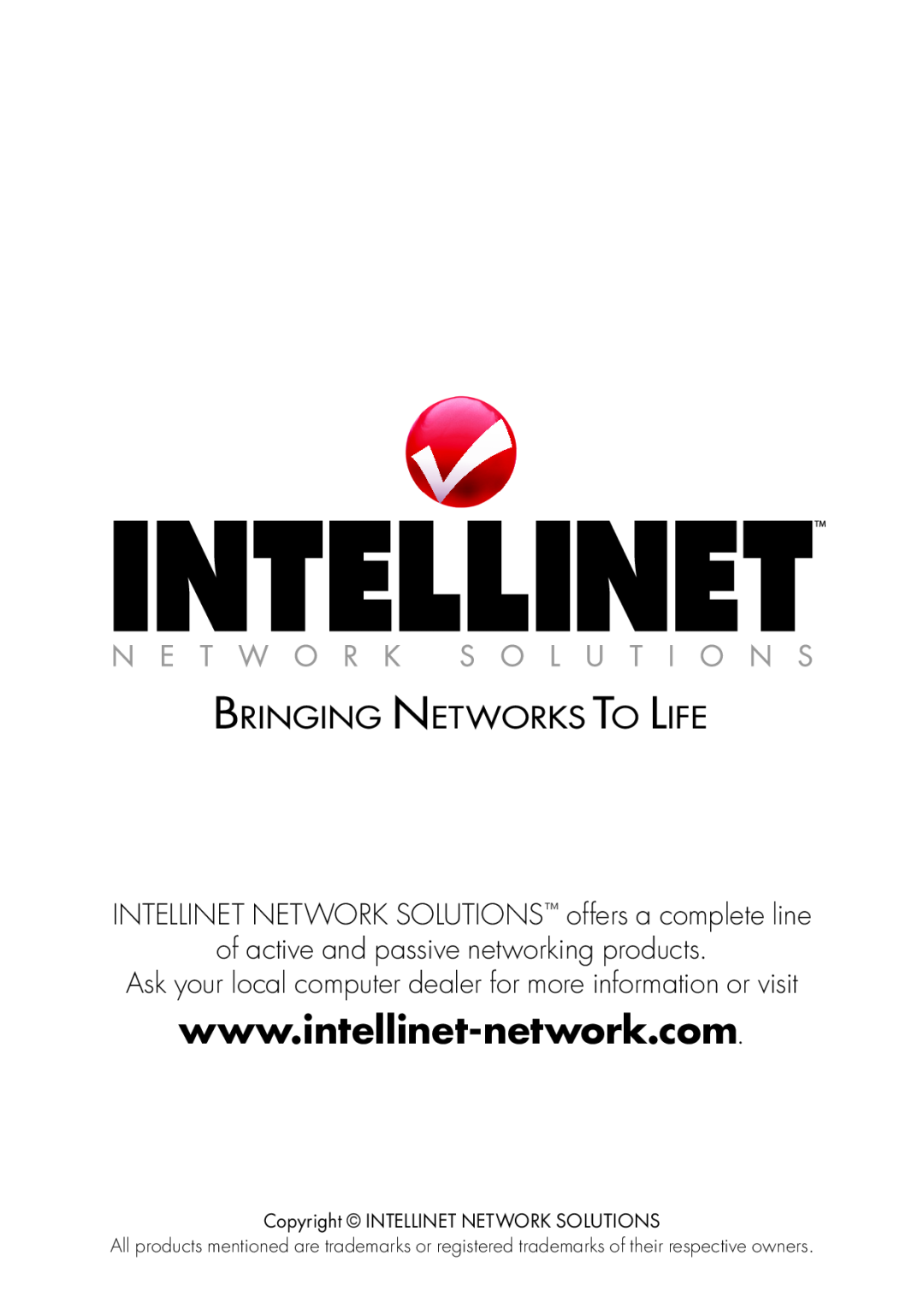 Intellinet Network Solutions 503907, 503914 user manual INTELLINET NETWORK SOLUTIONS offers a complete line 