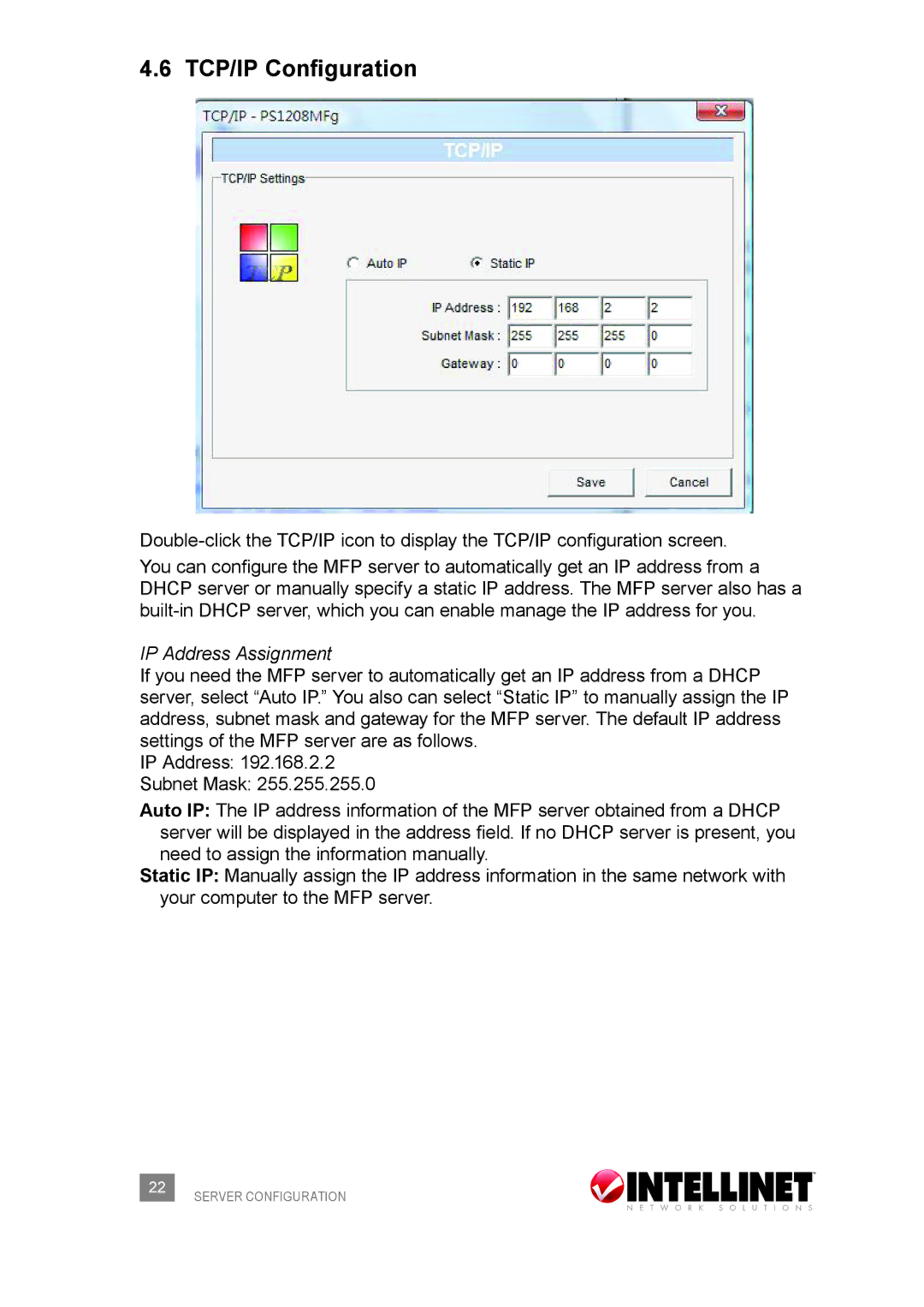 Intellinet Network Solutions 509077 user manual TCP/IP Configuration, IP Address Assignment 