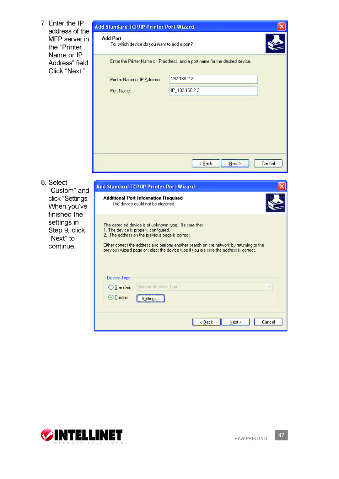 Intellinet Network Solutions 509077 user manual RAW Printing 