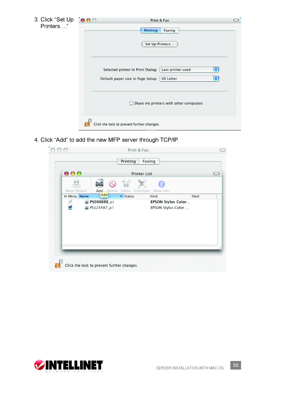 Intellinet Network Solutions 509077 user manual Server Installation with MAC OS 