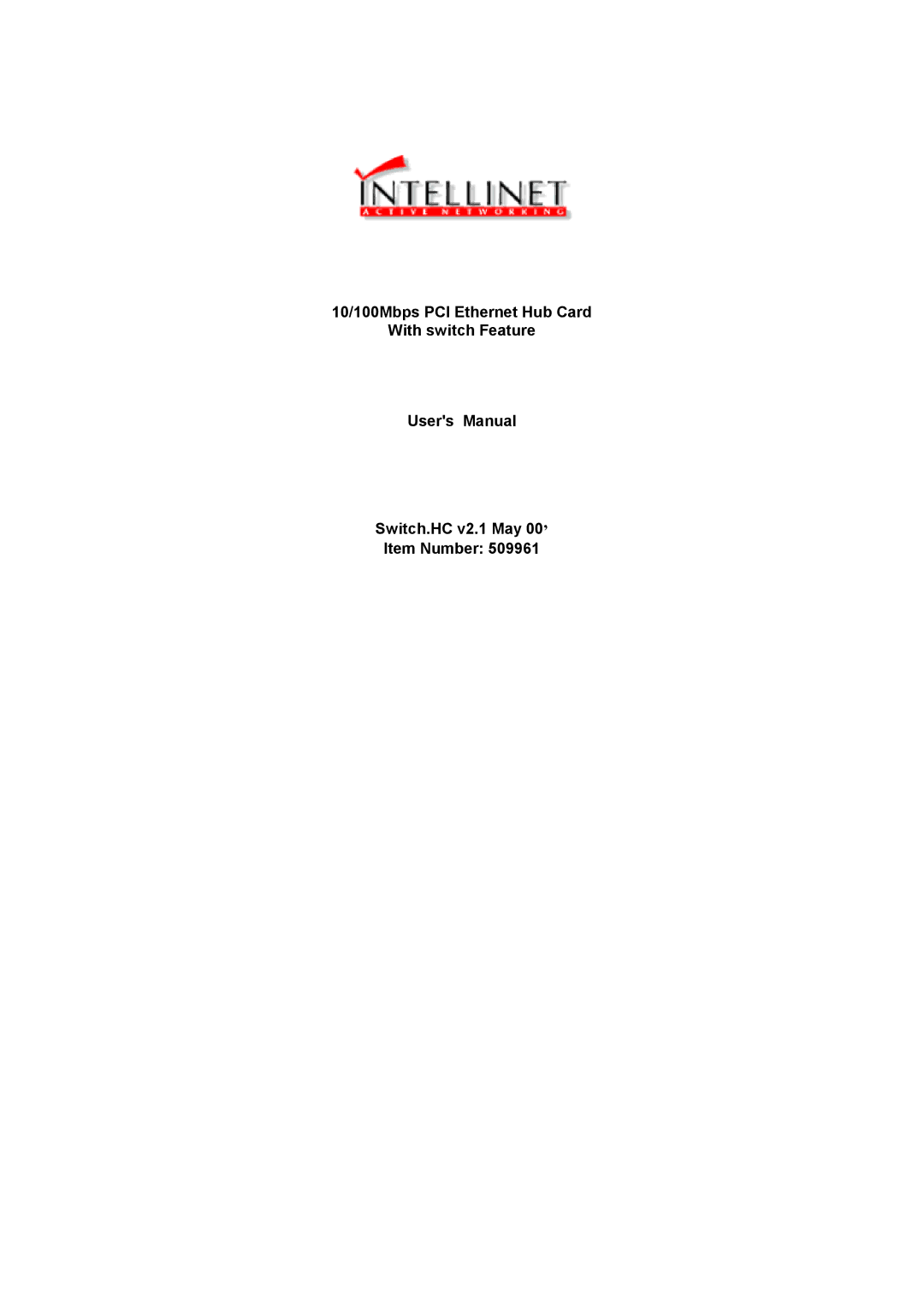 Intellinet Network Solutions 509961 user manual 