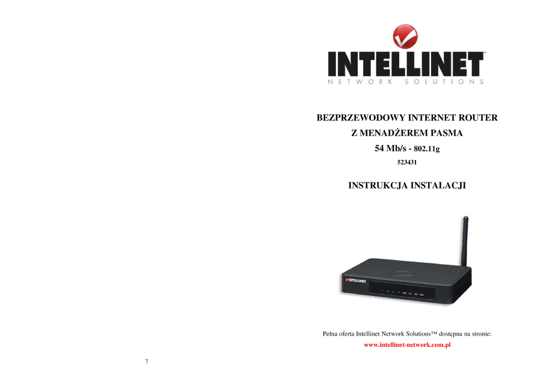 Intellinet Network Solutions 523431 manual Instrukcja Instalacji 