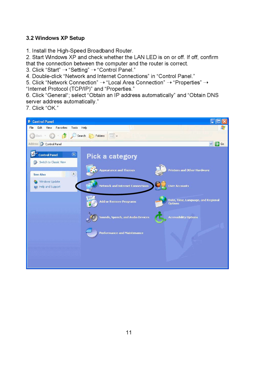 Intellinet Network Solutions 523615 manual Windows XP Setup 