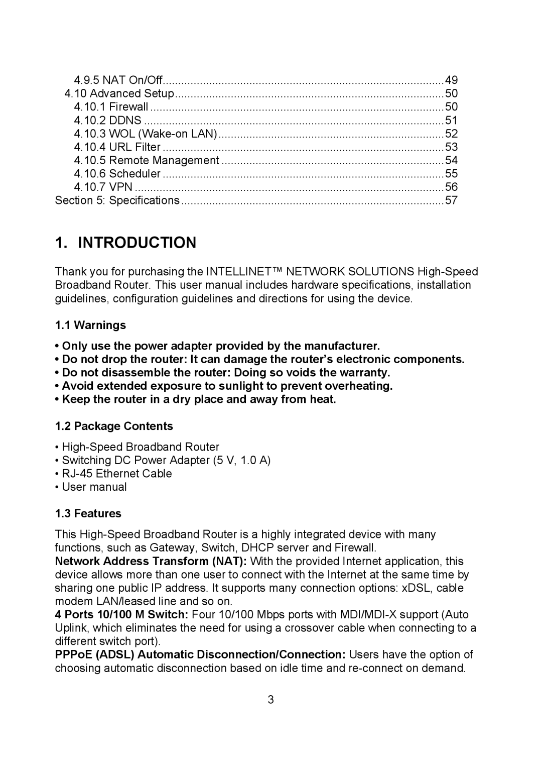 Intellinet Network Solutions 523615 manual Introduction, Features 