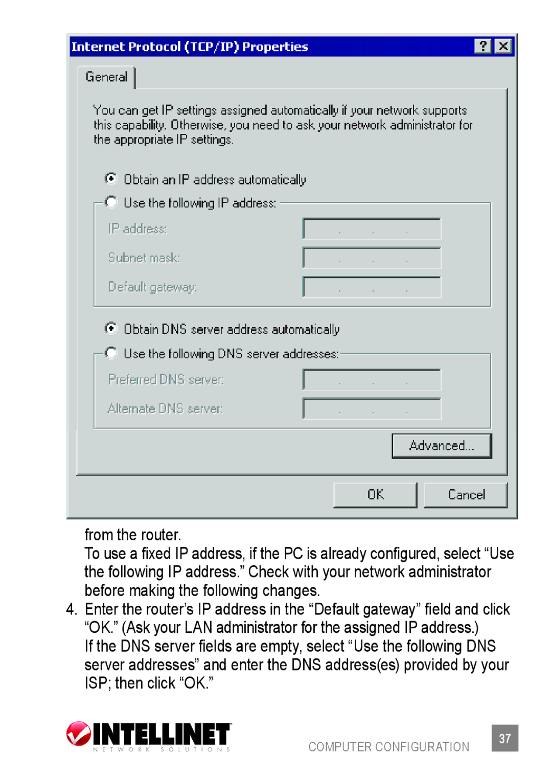 Intellinet Network Solutions 523875 user manual From the router, ISP then click OK 