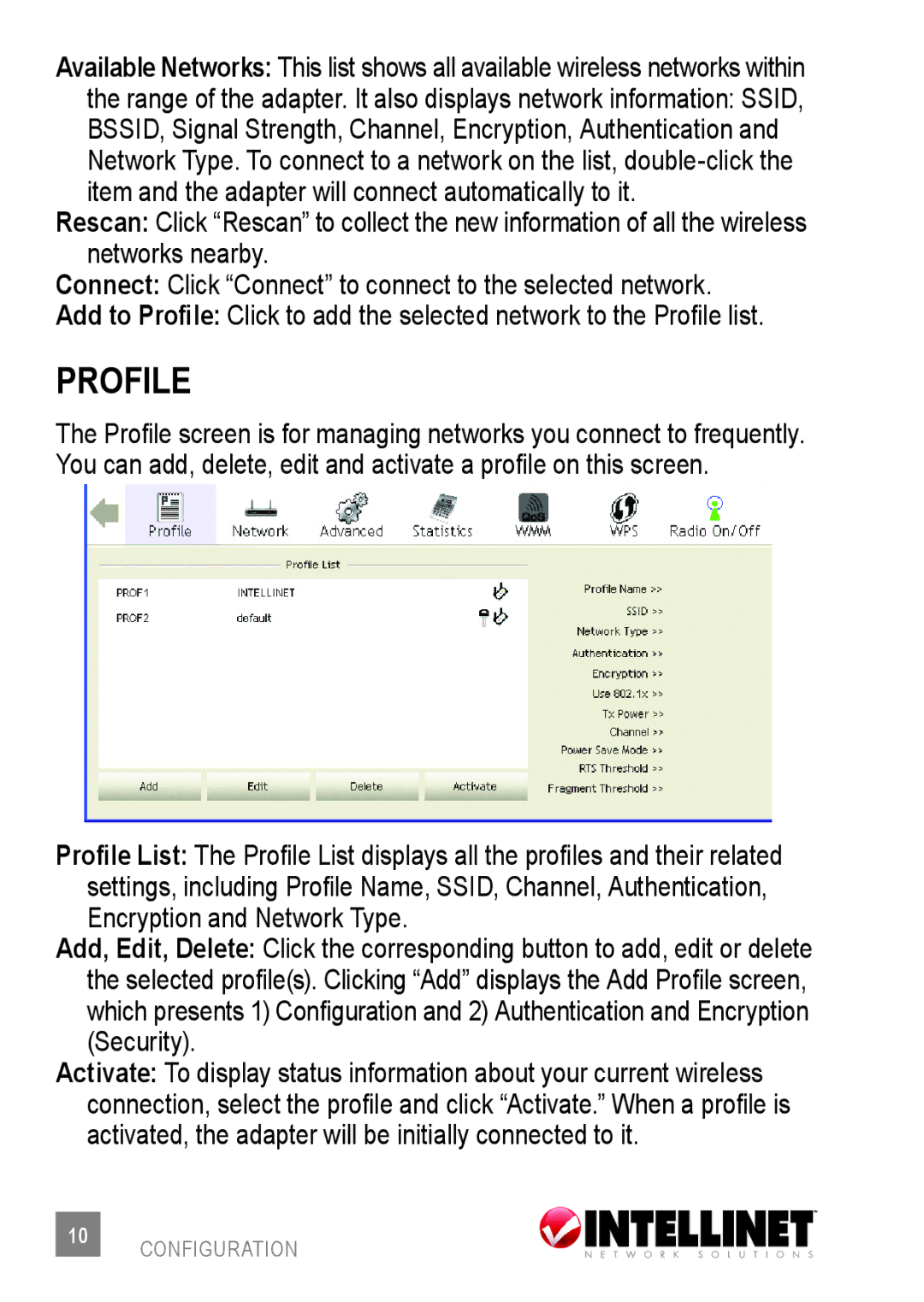 Intellinet Network Solutions 524438 user manual Profile 