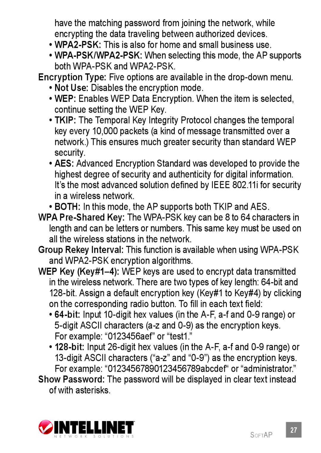 Intellinet Network Solutions 524438 user manual Softap 