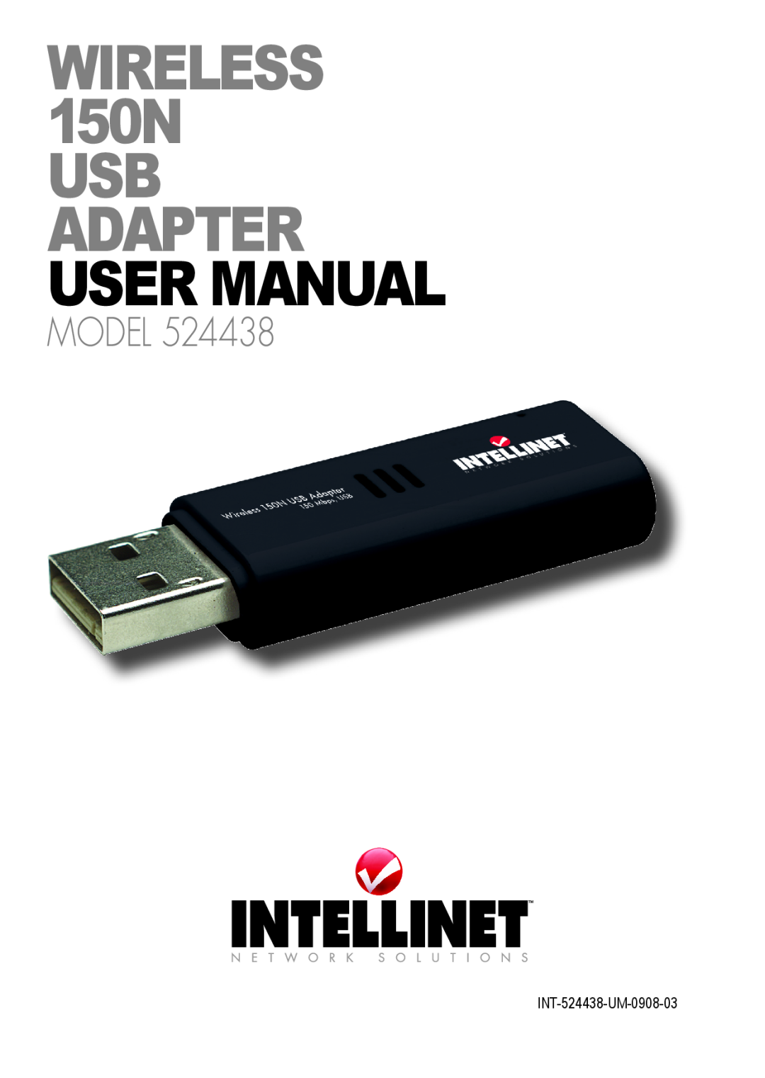 Intellinet Network Solutions user manual Wireless 150N USB Adapter user manual, Model, INT-524438-UM-0908-03 