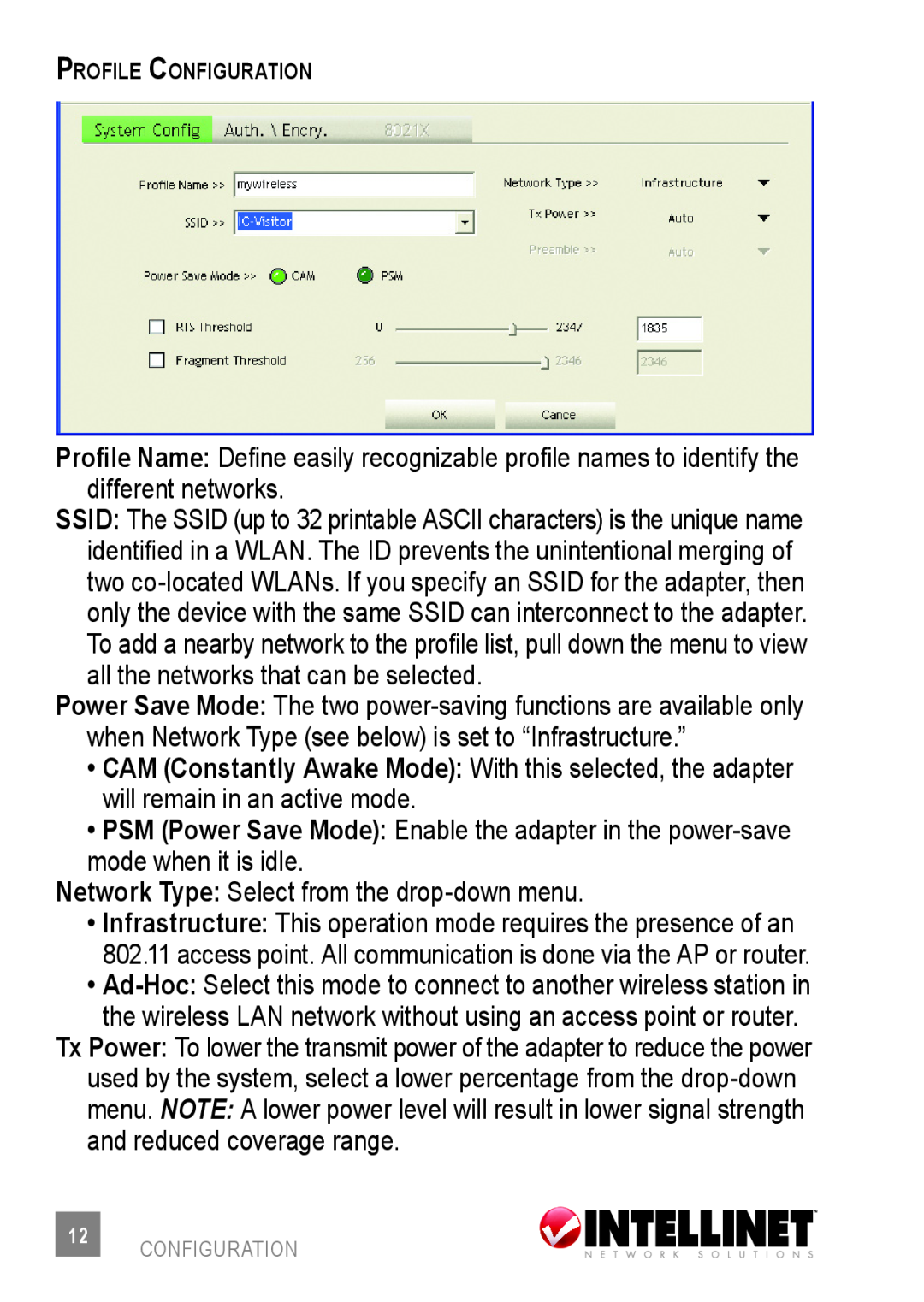 Intellinet Network Solutions 524438 user manual Network Type Select from the drop-down menu 