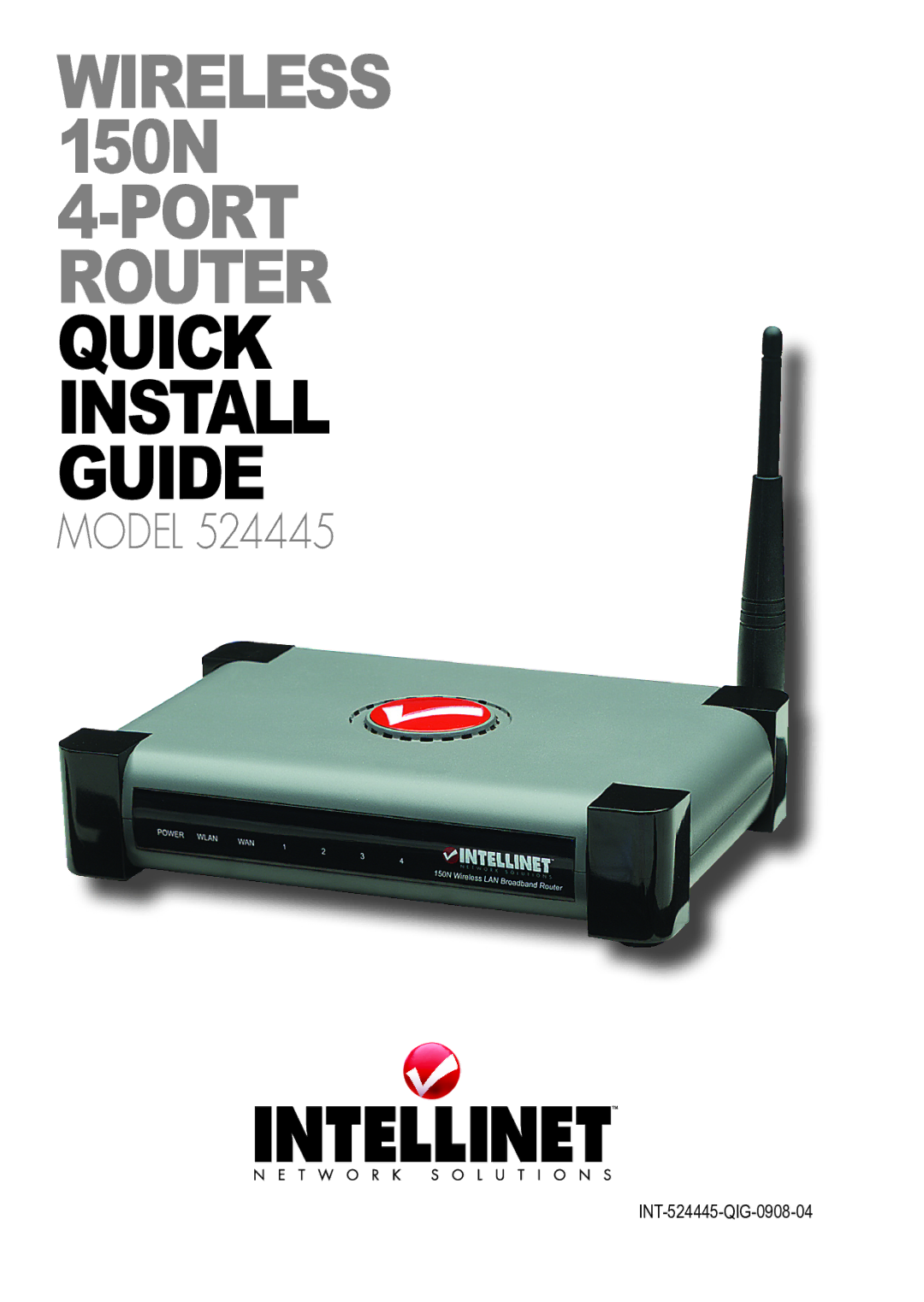 Intellinet Network Solutions 524445 manual Wireless 150N Port Router quick install guide 