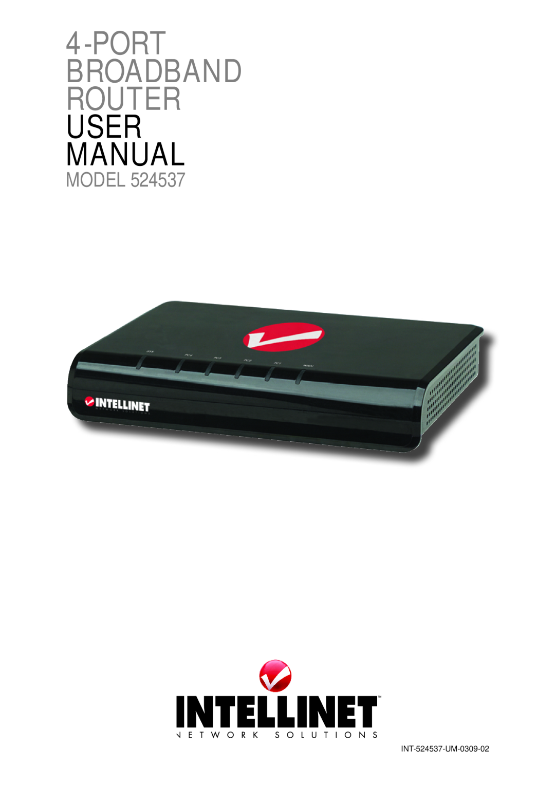 Intellinet Network Solutions 524537 user manual Port Broadband Router user manual, Model 